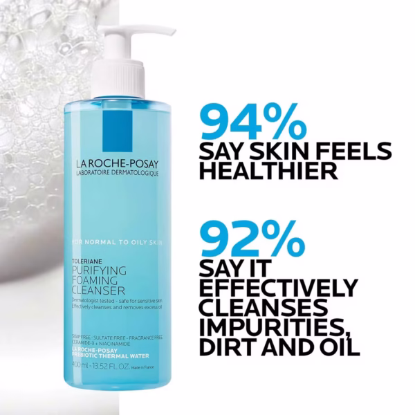 La Roche-Posay – Toleriane Foaming Cleanser for Oily Skin, 13.5 oz - Image 3
